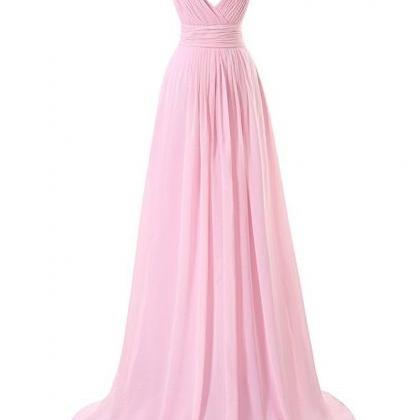 Elegant Sexy Chiffon V-neckline Formal Prom Dress,..