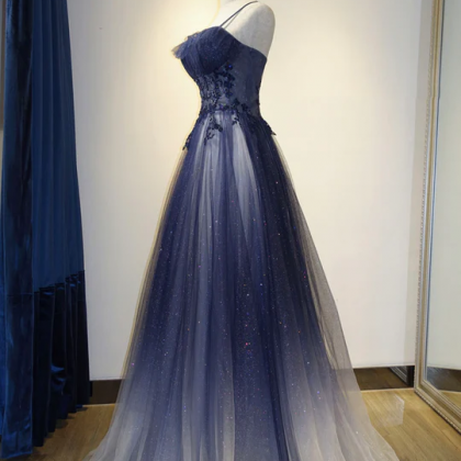Elegant Sweetheart A-line Tulle Formal Prom Dress,..