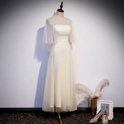 Elegant Sweetheart Tulle Beaded Formal Prom Dress,..