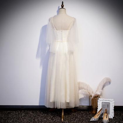 Elegant Sweetheart Tulle Beaded Formal Prom Dress,..
