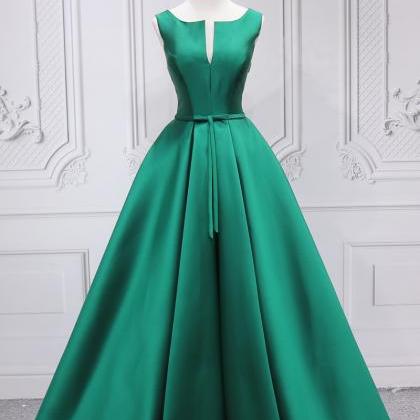 Elegant Simple A-line Satin Formal Prom Dress,..