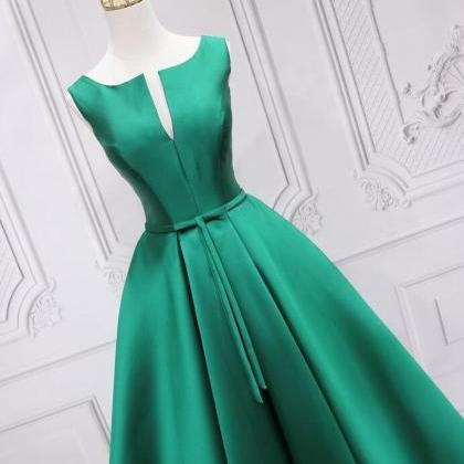 Elegant Simple A-line Satin Formal Prom Dress,..