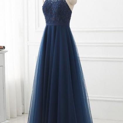 Elegant Simple A-line Lace Tulle Formal Prom..