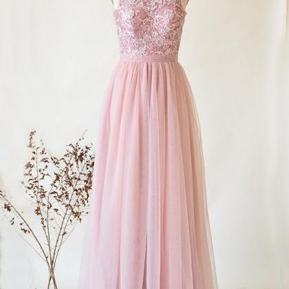 Elegant Sweetheart Lace Tulle Formal Prom Dress,..