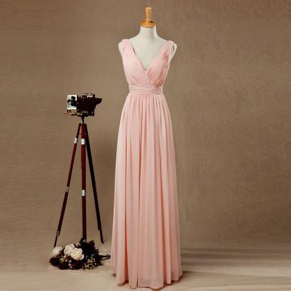 Elegant V-neckline Chiffon Formal Prom Dress,..
