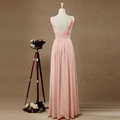Elegant V-neckline Chiffon Formal Prom Dress,..