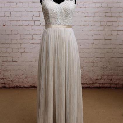 Elegant Sexy Open Back Tulle Formal Prom Dress,..