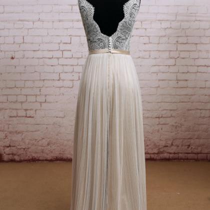 Elegant Sexy Open Back Tulle Formal Prom Dress,..