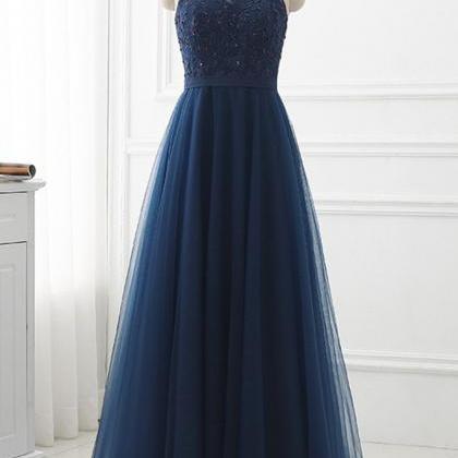 Elegant A-line Simple Tulle With Lace Formal Prom..