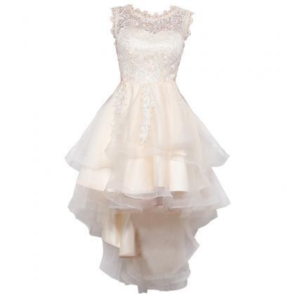 Elegant Sweetheart High Low Round Lace And Tulle..