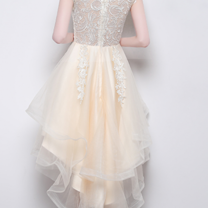 Elegant Sweetheart High Low Round Lace And Tulle..