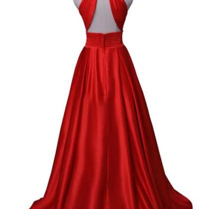 Elegant Sweetheart A-line Satin Formal Prom Dress,..