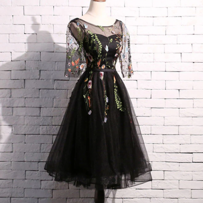 Chic Black Tulle Mini Prom Dress Sexy Homecoming Dress Y7924 main image 1
