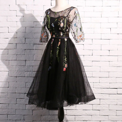 Simple Black Tulle Sleeveless Short Prom Dress Homecoming Dress,PH320