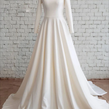 Simple White Satin Backless Long Prom Evening Dress Y7841