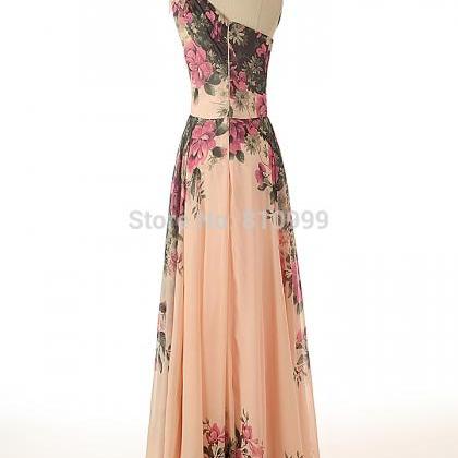 One-shoulder Floral Printed Flower Sexy Lady..