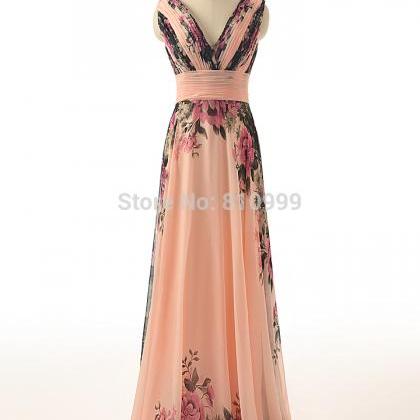 Floral Printed Flower Sexy Lady Formal For Wedding..