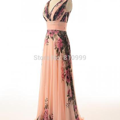 Floral Printed Flower Sexy Lady Formal For Wedding..
