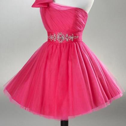 Eveing Dresses One-shoulder Homecoming Dress Tulle..