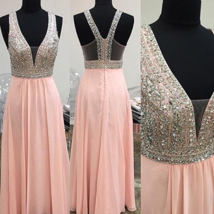 High Quality A-line Chiffon Sequined Prom Dress..