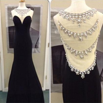 Black Mermaid Prom Dress Formal Evening Dress..
