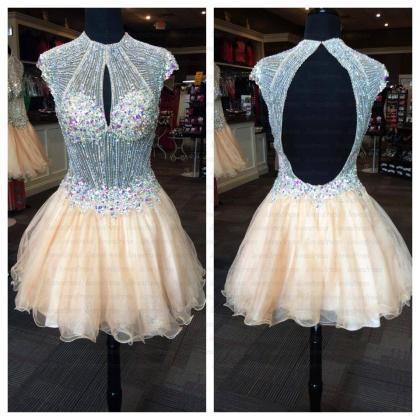 Luxury Beaded Sequins Short Homecoming Dresses..