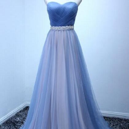 Homecoming Dress Blue Long Evening Dress Prom..