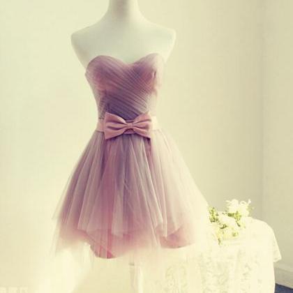 Cute Short Tulle Sweetheart Prom Dresses Short..