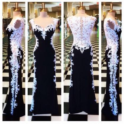 Custom Made 2015 Appliques And Lace Prom Dresses,..