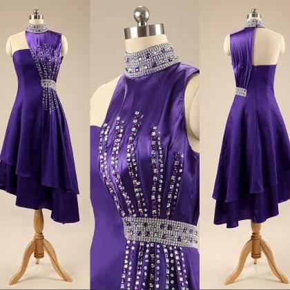 Custom Made Purple Fashion Cocktail Dresses High..
