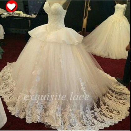Wedding Dress,appliques Wedding Dress,lace Wedding..