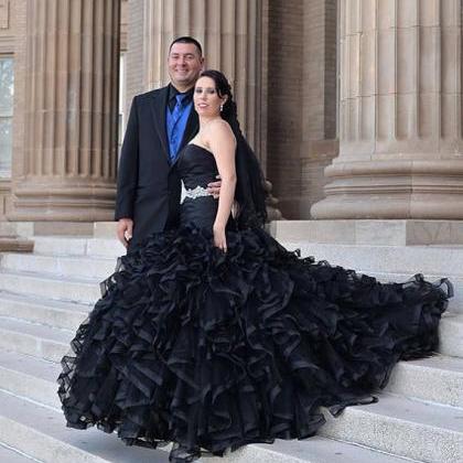 Elegant Gothic Wedding Dresses Vestidos De Novia..