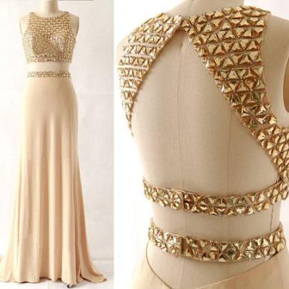 Long Prom Dress, Two Piece Prom Dress, Modest Prom..