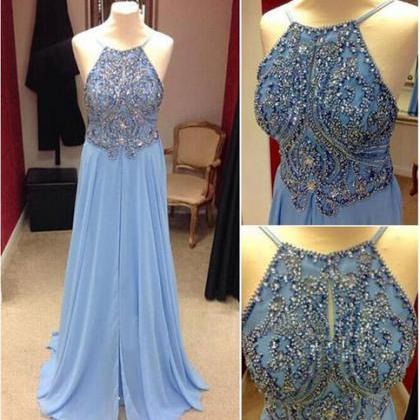 Long Prom Dress, Blue Prom Dress, Charming Prom..