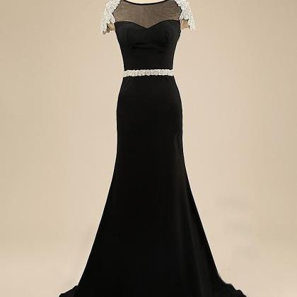 Black Prom Dresses,backless Prom Dress,chiffon..