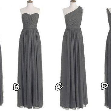 One Shoulder Bridesmaid Gown,pretty Prom..