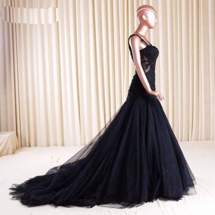 Black Prom Dresses,long Evening Dress,prom..