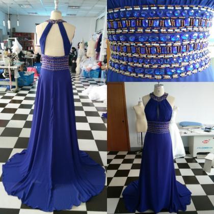 Royal Blue Prom Dresses,long Evening Dress,mermaid..