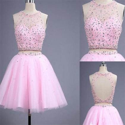 Short Pink Homecoming Dress,tulle Homecoming..