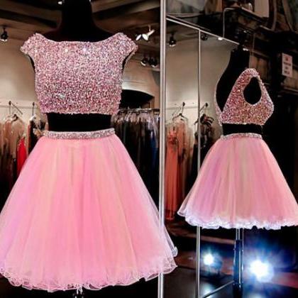 Pink Homecoming Dress,2 Piece Homecoming..