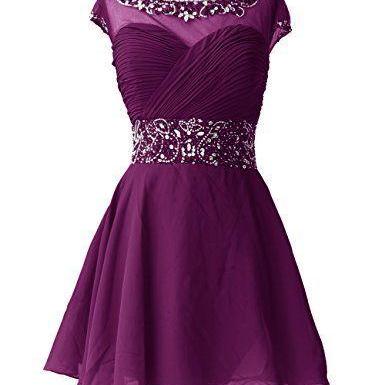 Grape Homecoming Dress,short Prom..