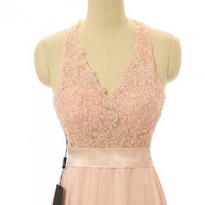 Prom Dresses,blush Pink Evening Gowns,sexy Formal..