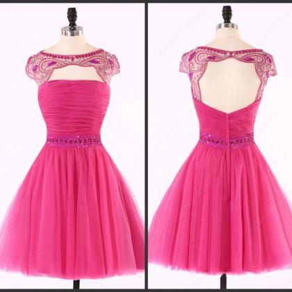 Homecoming Dress,backless Homecoming Gown,tulle..