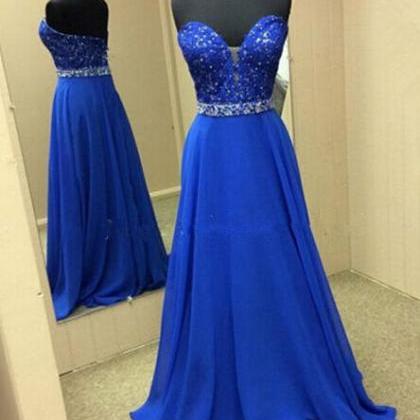 Lace Prom Gown, Fashion Prom Dresses,royal Blue..