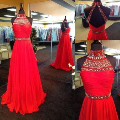 Red Prom Dress,ball Gown Prom Dress,beaded Bodice..