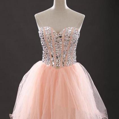 Blush Pink Homecoming Dress,short Prom..