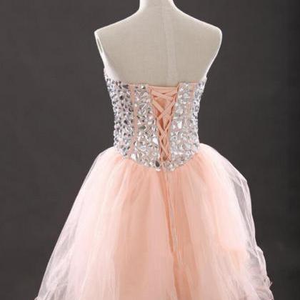 Blush Pink Homecoming Dress,short Prom..