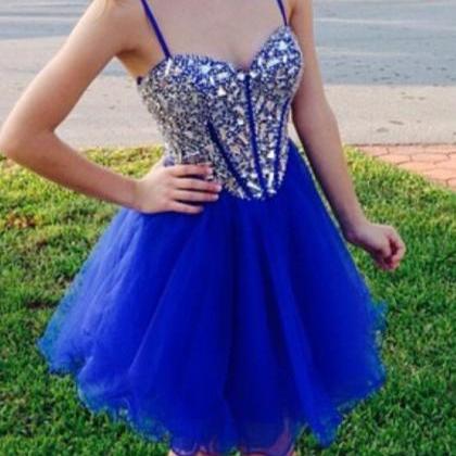 Royal Blue Homecoming Dress,Short Prom Dresses,Tulle Homecoming Gowns ...