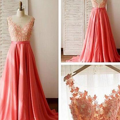 Coral Prom Dresses,2016 Evening Dresses, Fashion..