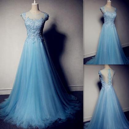 Light Blue Prom Dresses,prom Dress,modest Prom..